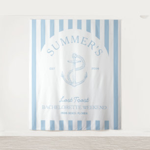 Nautisch anker Modern blauw vrijgezellenweekend Wandkleed