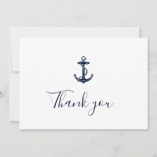 Nautisch anker Modern Boat Naam Wedding Bedankkaart