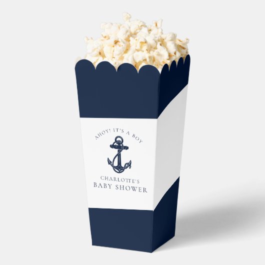 Nautisch Anker Modern Boy Baby shower Bedankdoosjes (Popped)