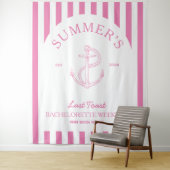 Nautisch Anker Modern roze vrijgezellenfeest Wandkleed (In situ)