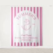 Nautisch Anker Modern roze vrijgezellenfeest Wandkleed (Voorkant)