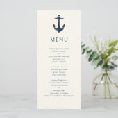 Nautisch Anker Moderne Eenvoudige Marine Blauwe Br Menu (Staand voorkant)