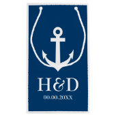 Nautisch anker monogram bruiloft gunst geschenk ta klein cadeauzakje (Achterkant)