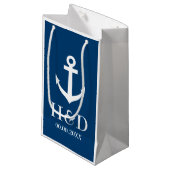 Nautisch anker monogram bruiloft gunst geschenk ta klein cadeauzakje (Voorkant Gekanteld)
