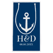 Nautisch anker monogram bruiloft gunst geschenk ta klein cadeauzakje (Voorkant)