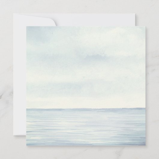 Nautisch Anker Monogram Oceaan Waterverf Bruiloft Kaart (Achterkant)