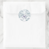 Nautisch anker monogram ronde sticker (Tas)