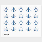 Nautisch anker monogram strand bruiloft ronde sticker (Vel)