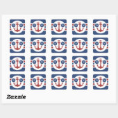 Nautisch anker monogram vierkante sticker (Vel)