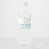 Nautisch Anker Monogram Waterverf Oceaan Waterfles Etiket (Achterkant)