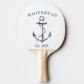 Nautisch Anker Monogram Wit Tafeltennisbatje (Achterkant)