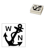 Nautisch Anker Monogrammed Initialen Custom Rubberstempel (Gestempeld)