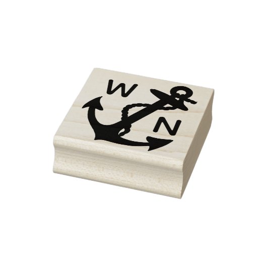 Nautisch Anker Monogrammed Initialen Custom Rubberstempel (Stempel)