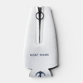 Nautisch Anker Motief Marine Blauw Boot Naam Custo Flesjeskoeler (Achterkant)