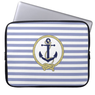 Nautisch anker/Nautical Seaman's knoop/strepen Laptop Sleeve