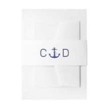 Nautisch Anker Navy Blauw Monogram Initiaal Bruilo