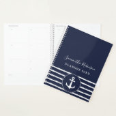 Nautisch Anker Navy Blauw Wit Custom 2024 Planner (Display)