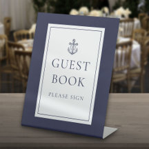 Nautisch anker Navy blauwe gastboek