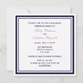 Nautisch Anker Navy Blu Lijst 2S Repetitie Diner Kaart (Achterkant)