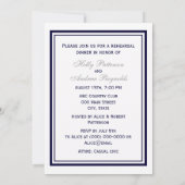 Nautisch Anker Navy Blu Lijst 2V repetitie diner Kaart (Achterkant)