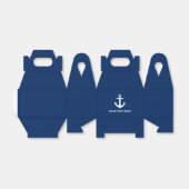 Nautisch Anker Navy Blue Gepersonaliseerde Gable Bedankdoosjes (Uitgevouwen)