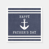 Nautisch anker Navy Blue Happy Fathers Day Servet (Voorkant)