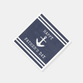 Nautisch anker Navy Blue Happy Fathers Day Servet (Hoek)