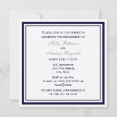 Nautisch Anker Navy Blue ingelijst 2SQ Verloving Kaart (Achterkant)