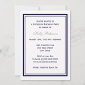 Nautisch Anker Navy Blue Ingelijste 2V Sweet 16 Kaart (Achterkant)