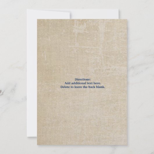 Nautisch Anker  Navy bruiloft uitnodiging (Achterkant)