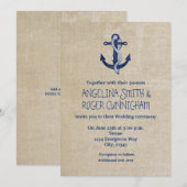 Nautisch Anker  Navy bruiloft uitnodiging (Voorkant / Achterkant)