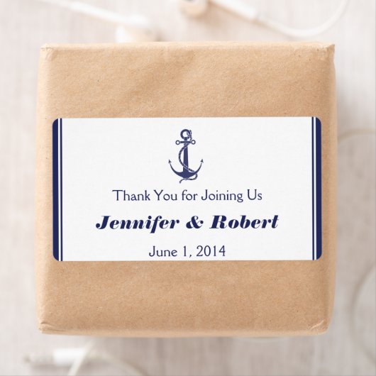 Nautisch Anker Navy Bruiloft Water Flesetiket Etiket (Insitu)
