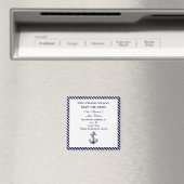 Nautisch Anker Navy Diag Stripe 2 Save the Date Magneet (Insitu (Vaatwasser))