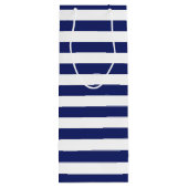 Nautisch Anker Navy Stripe Love Bedankt Bruiloft Wijn Cadeautas (Achterkant)