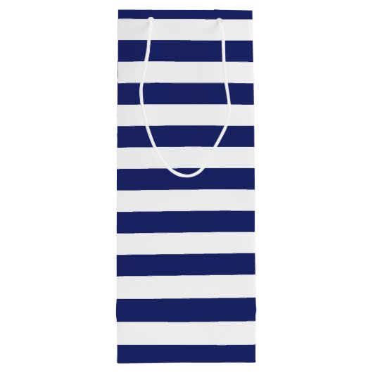 Nautisch Anker Navy Stripe Love Bedankt Bruiloft Wijn Cadeautas (Achterkant)