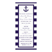 Nautisch Anker Navy Stripe Wedding Programma (Voorkant)