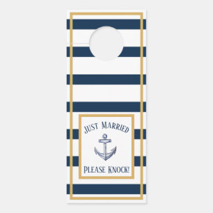 Nautisch anker Navy Stripes Net Getrouwd Deurhanger