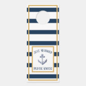 Nautisch anker Navy Stripes Net Getrouwd Deurhanger (Voorkant)