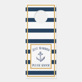 Nautisch anker Navy Stripes Net Getrouwd Deurhanger