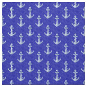 Nautisch anker op blauw stof (Swatch)