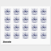 Nautisch Anker op Grijze Streep Monogram Sticker (Vel)