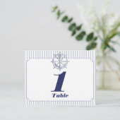 Nautisch Anker op Grijze Streep Tafelnummer (Staand voorkant)