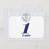 Nautisch Anker op Grijze Streep Tafelnummer (Voorkant / Achterkant)