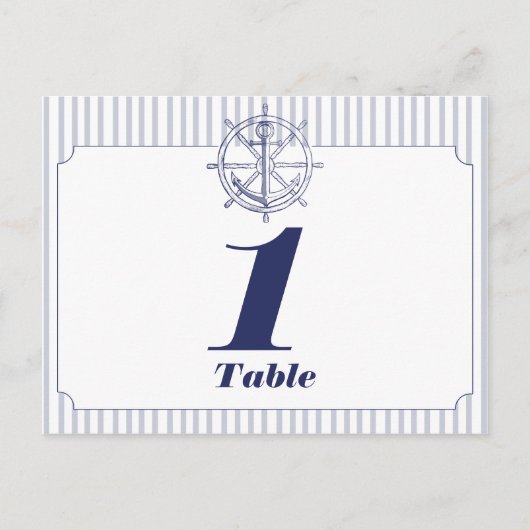 Nautisch Anker op Grijze Streep Tafelnummer (Voorkant)