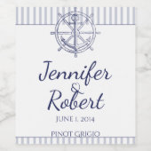 Nautisch anker op het etiket van de Grijze Streepw (Enkel label)