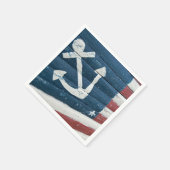 nautisch anker op houten vlag servet (Hoek)