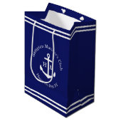 Nautisch anker op maat (blauw) medium cadeauzakje (Voorkant Gekanteld)