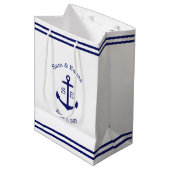 Nautisch anker op maat (wit & blauw) medium cadeauzakje (Voorkant Gekanteld)