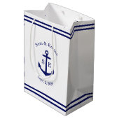 Nautisch anker op maat (wit & blauw) medium cadeauzakje (Achterkant Gekanteld)