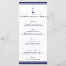 Nautisch anker op Navy bruiloft Menu
